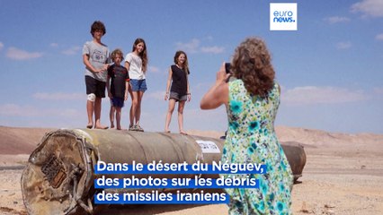 Israël : selfies à côté des débris des missiles iraniens