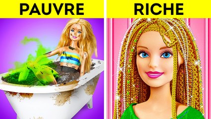 Cette Barbie fauchée a été adoptée par une famille riche ! Adorables créatios et astuces de poupées