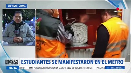 Marcha 2 de octubre: Estudiantes vandalizan instalaciones del Metro