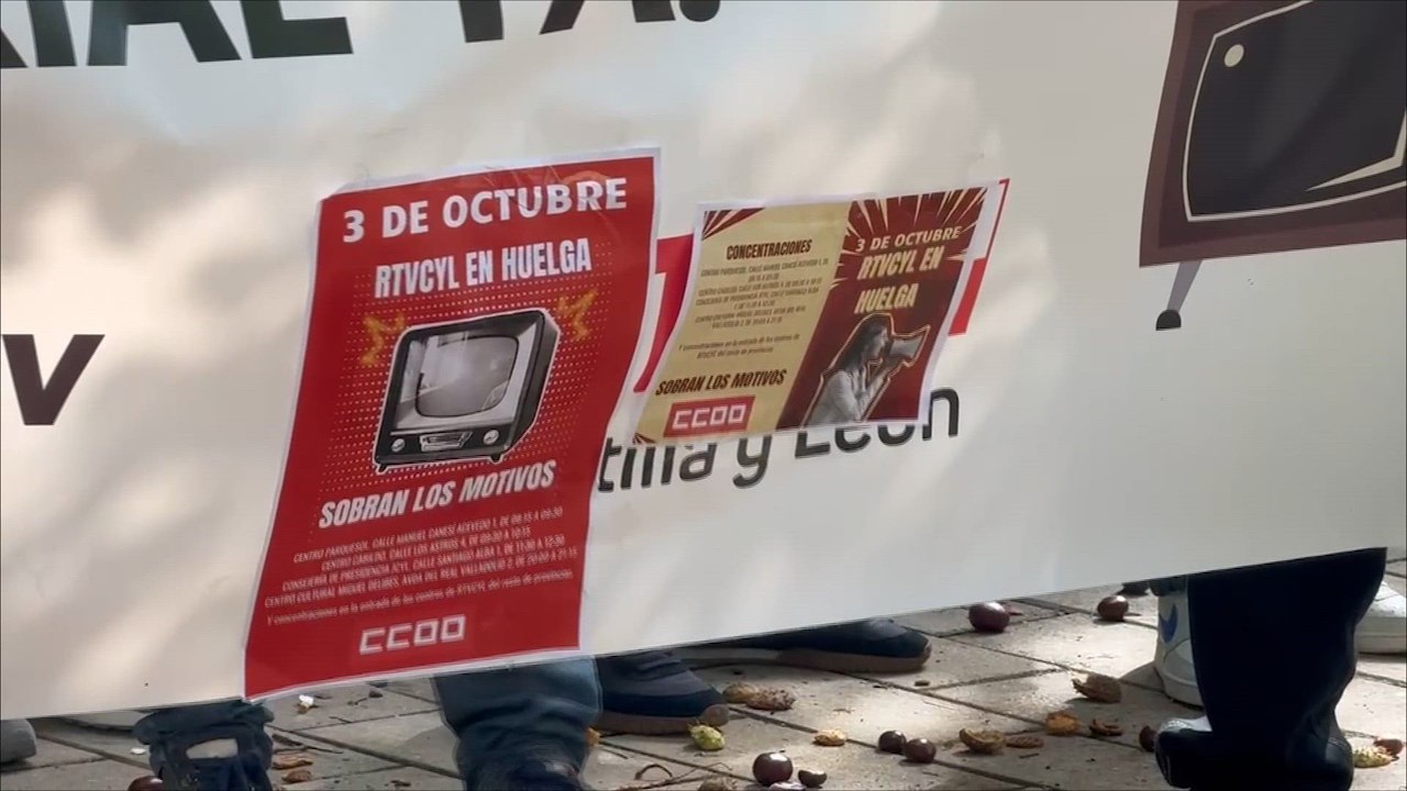Concentración de los trabajadores de la televis...