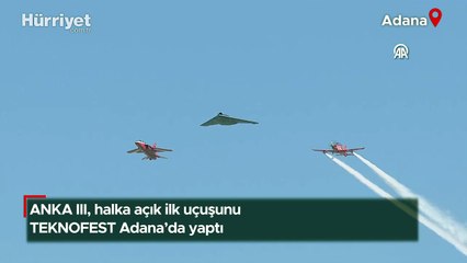 ANKA III, halka açık ilk uçuşunu TEKNOFEST Adana'da yaptı