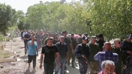 تشييع جثمان الشاب سامح العسلي بعد سقوط حطام صاروخ إيراني على رأسه في أريحا