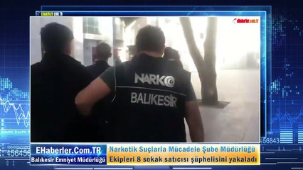 Descargar video: Balıkesir Narkotik Suçlarla Mücadele Şube Müdürlüğü Ekipleri 8 sokak satıcısı şüphelisini yakaladı