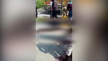 Video: ¡Electrocutados! Trágico accidente cuando dos hombres sostenían un andamio