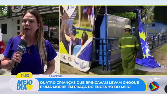 Quatro crianças que brincavam em praça levam choque e uma morre em Engenho do Meio