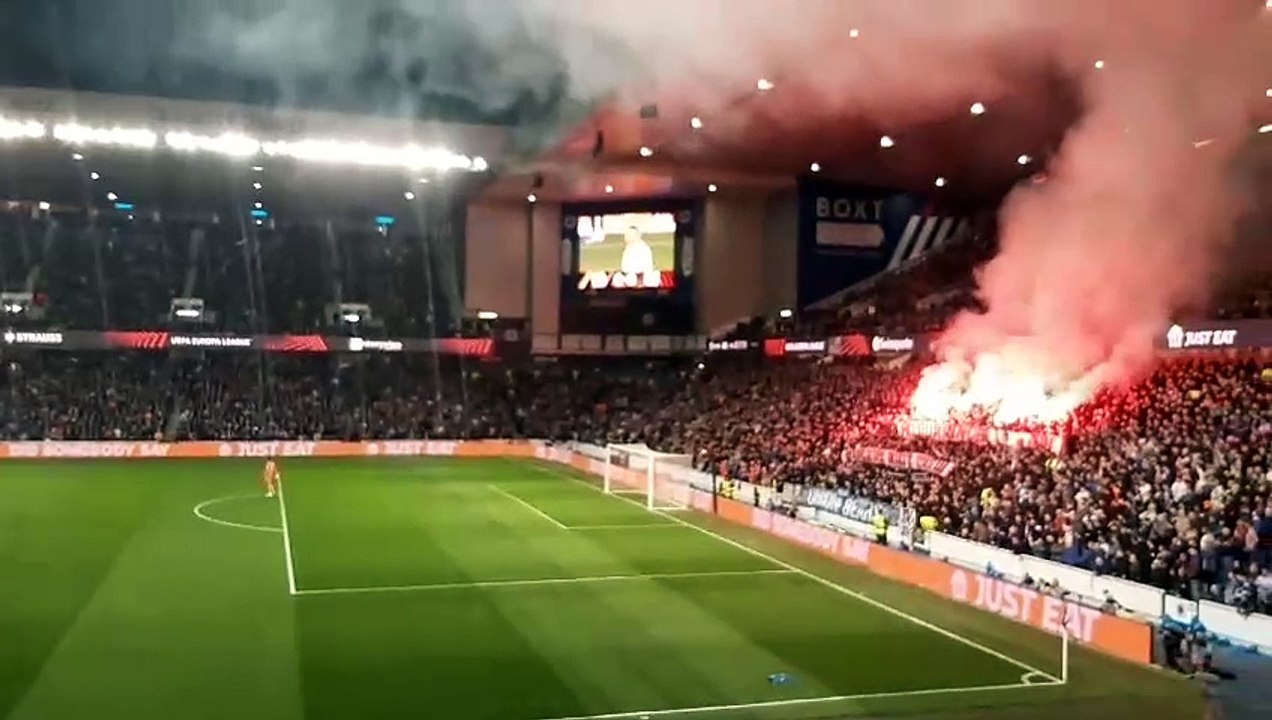 Rangers fans’ pyro display