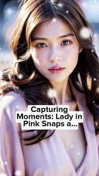 Capturing Moments Lady in Pink Snaps a Pictu