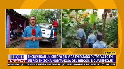 Encuentran a una persona muerta en un río en El Rincón, Siguatepeque