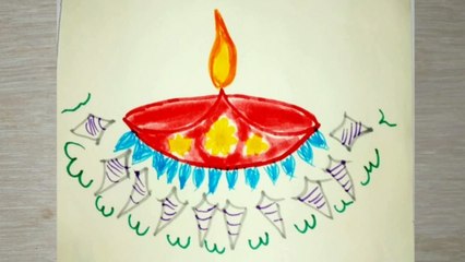 Drawing Diwali diya