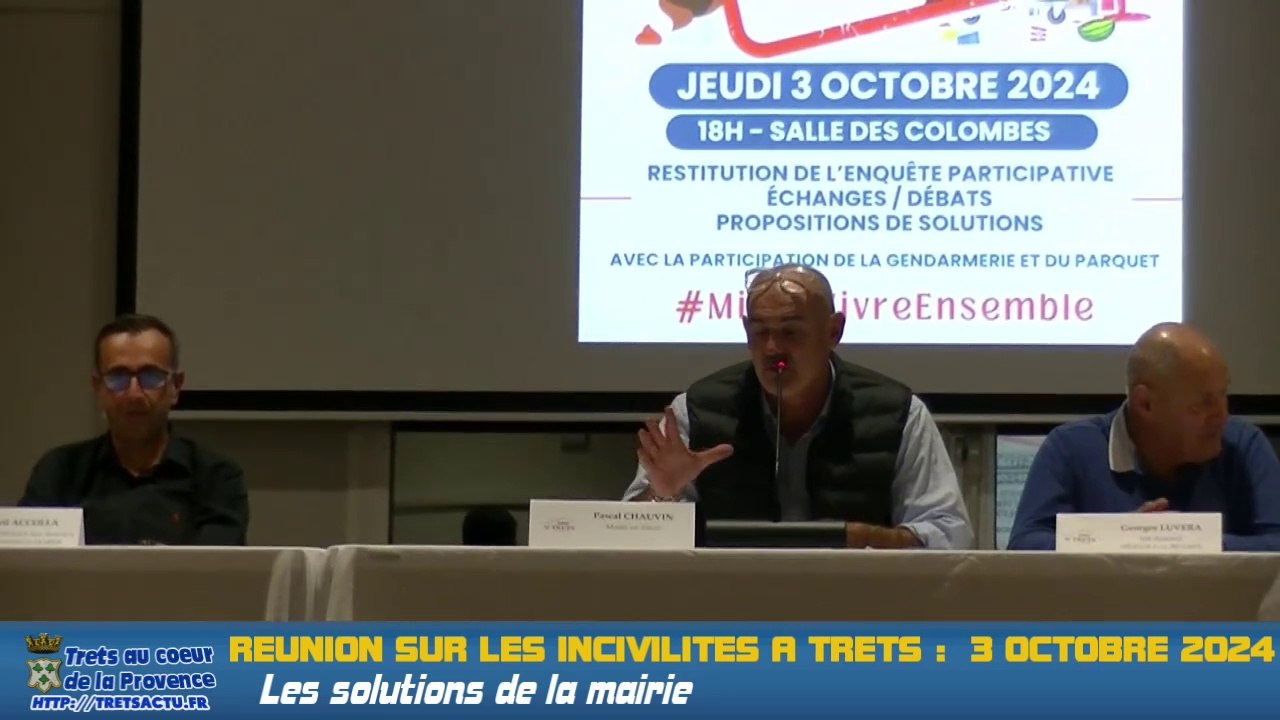 P5 Les solutions de la mairie = Réunion sur les incivilités à TRETS 3oct2024