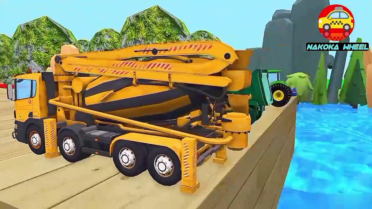 Police Car, Tractor, Dumper Truck and Mixture Truck 3D Vehicles Cartoon Game