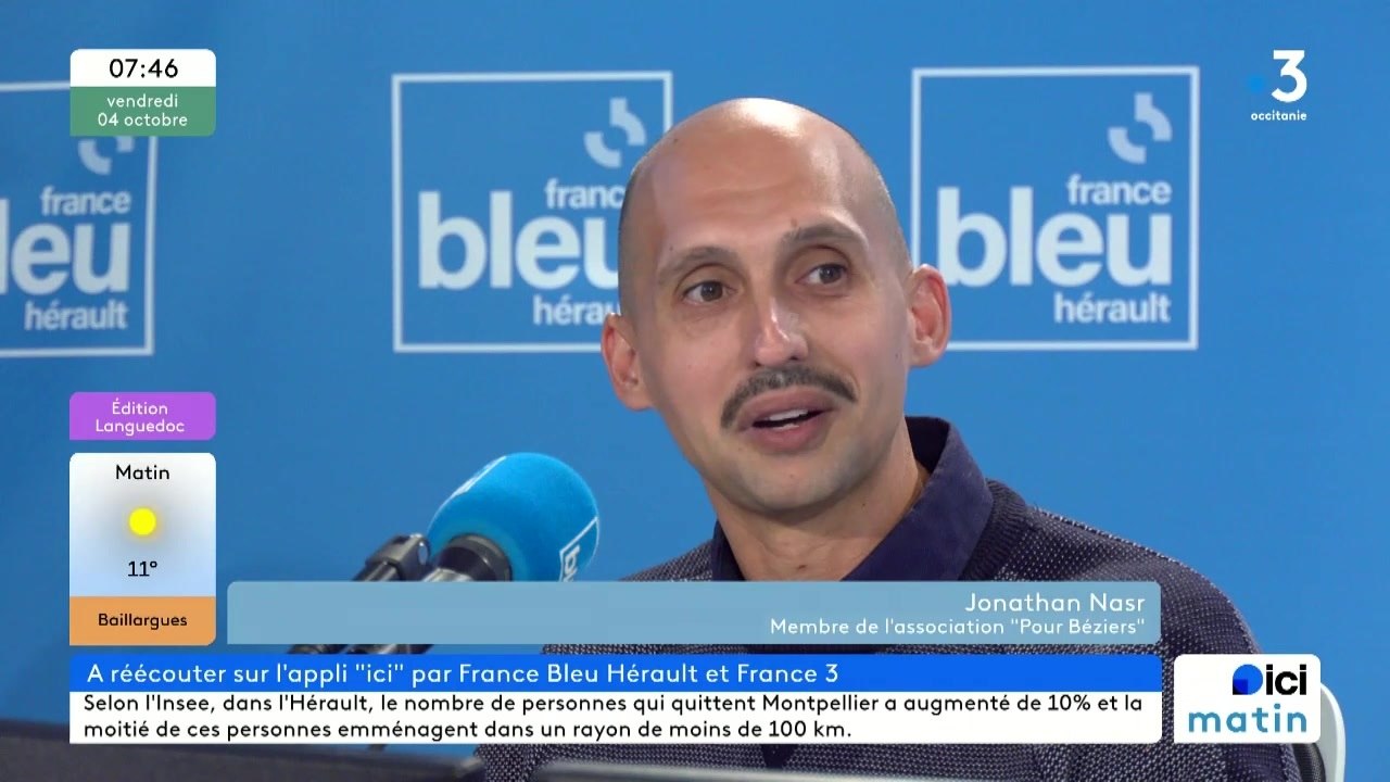 Jonathan Nasr, de l'association Pour Béziers
