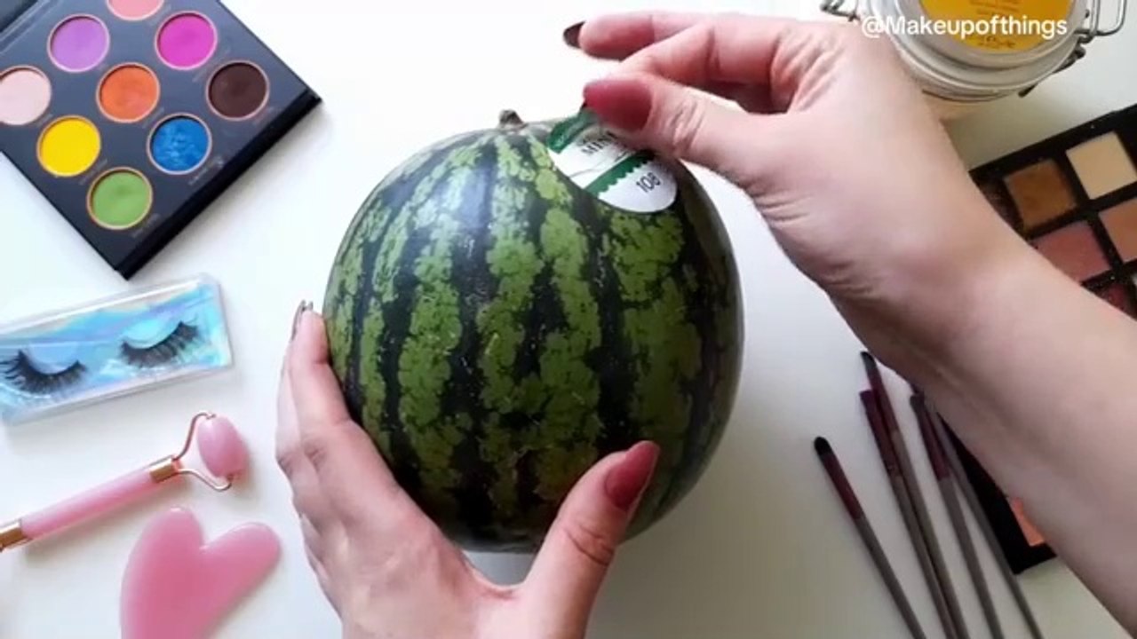 Makeup on watermelon