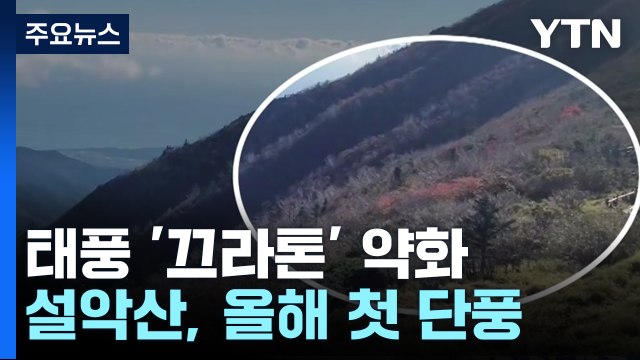 [날씨] 태풍 약화, 한반도 영향 없어...설악산 올해 첫 단풍 / YTN