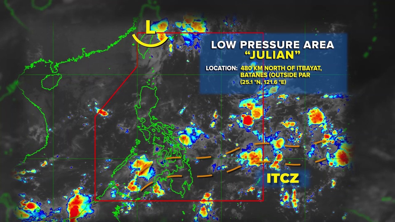 Bagyong Julian, isa na lang LPA at nasa labas na ng PAR; ITCZ, nakaaapekto sa ilang bahagi ng Visayas at Mindanao
