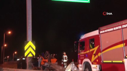 Ankara’da kontrolden çıkan taksi bariyerlere saplandı 1 ölü