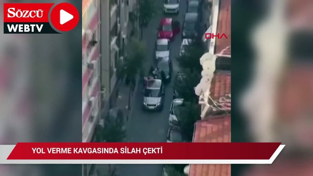 Şişli'de yol verme kavgasında silah çekti; o anlar kamerada