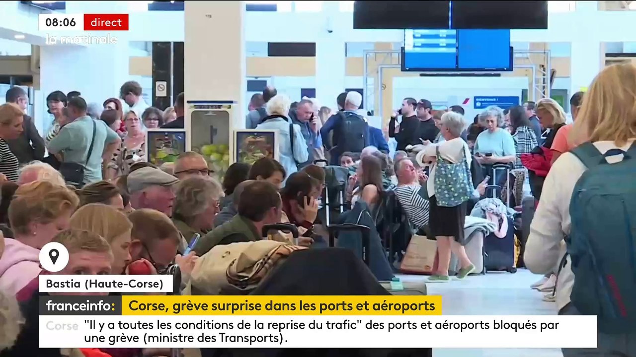 Les aéroports et les ports de Corse étaient bloqués hier en raison d'un mouvement social lancé par le syndicat des travailleurs corses - VIDEO