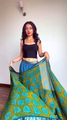 how to wear saree like lehenga