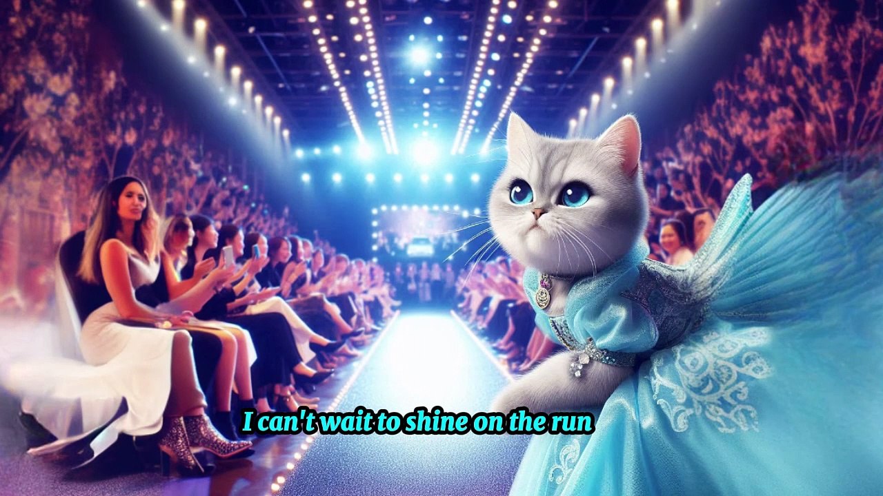 Cinderella Cat Modeling in a Show Goes Wrong!#cat #cute #catlover #catvideos #cutecat #aicat