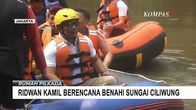 Ridwan Kamil Susuri Sungai Ciliwung, Sebut akan Benahi untuk Hidupkan Pariwisata di Jakarta