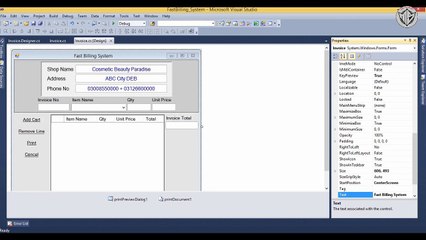 Create FAST Billing System in Visual Studio C# With Sample Invoice Maker!