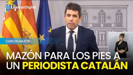 Mazón para los pies a un periodista catalán que le habló de "País Valenciá"
