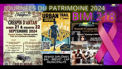 BIM 218 (Spécial journées du Patrimoine 2024 à Crespin)