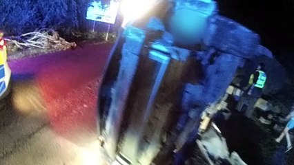 "I'm drunk"- footage of drink drive collision arrest