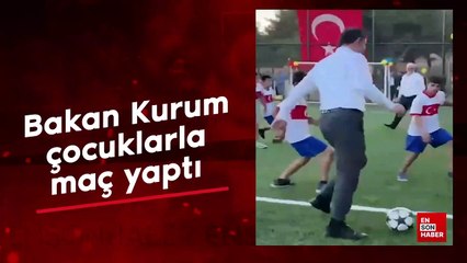 Bakan Kurum, çocuklarla maç yaptı