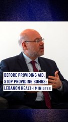 Before providing aid, stop providing bombs, Lebanon’s Health Minister Firass Abiad has pleaded.