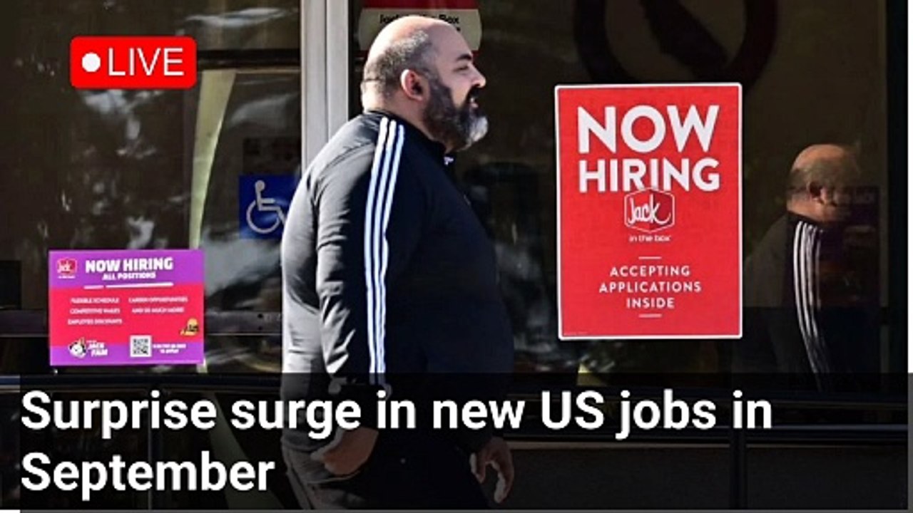 Surprise surge in new US jobs in September