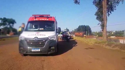 Entregador sofre corte na perna após acidente na BR-277, em Cascavel