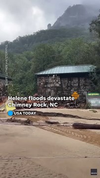 Chimney Rock flooding damage captured in North Carolina town #Shorts