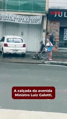 Calçadas não são adequadas para cadeirantes no Cidade Nova