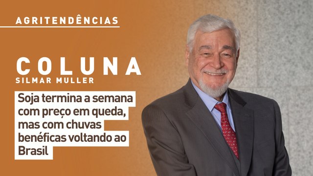 Soja termina a semana com preço em queda mas com chuvas benéficas voltando ao Brasil