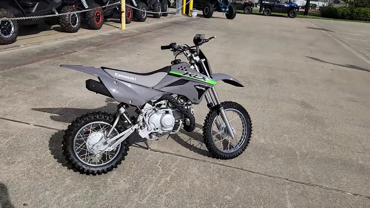 2024 KAWASAKI KLX 110 R IN GREY WALK-AROUND