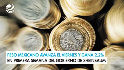 Peso mexicano avanza el viernes y gana 2.2% en primera semana del gobierno de Sheinbaum