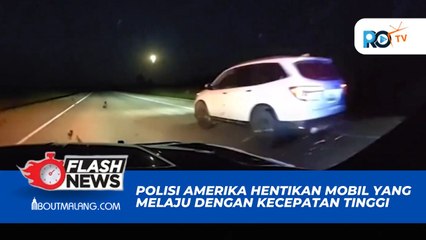 PETUGAS KEPOLISIAN DI NEGARA AMERIKA MENGHENTIKAN MOBIL YANG MELAJU DENGAN KECEPATAN TINGGI