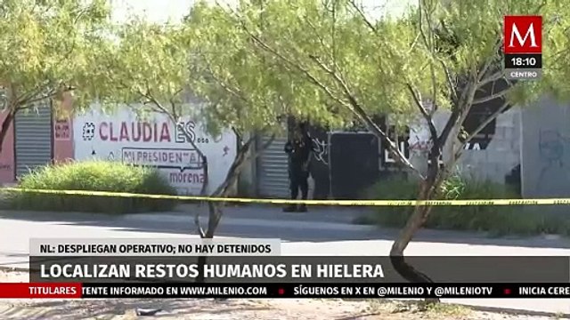 Localizan restos humanos al interior de una hielera en Ciénega de Flores, Nuevo León