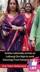 Ankita Lokhande arrives at Lalbaug Cha Raja to seek blessings from Ganpati Bappa