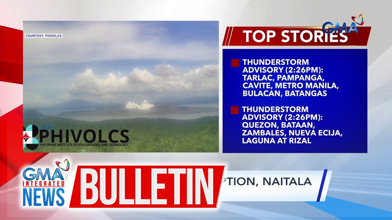 Phreatomagmatic eruption, naitala sa Bulkang Taal | GMA Integrated News Bulletin