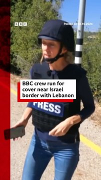 BBC crew run for cover near Lebanon-Israel border. #Lebanon #Israel #BBCNews