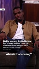 Diddy « avertit » Justin Bieber de garder le silence sur leurs aventures passées (VIDEO)