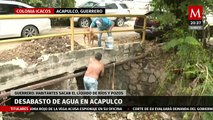 Sacando agua de pozos y ríos, habitantes de Acapulco enfrentan escasez tras huracán 'John'