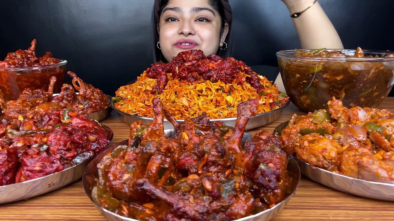 CHICKEN SCHEZWAN RICE & CHICKEN SCHEZWAN NOODLES MIX, SPICY CHICKEN LOLLIPOP, CHILLI CHICKEN,MUKBANG