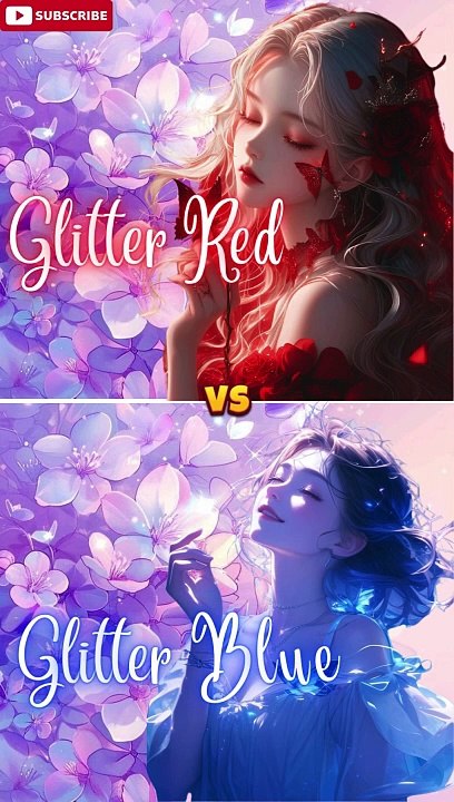 Red Giliter ❤️ Vs blue Giliter /nails /earrings/heels /purse #shorts