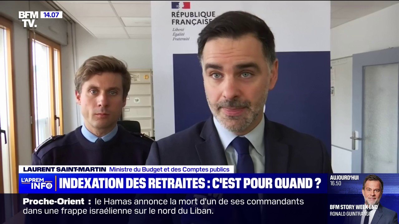 Revalorisation des retraites : "La question c'est à quel moment on indexe les retraites", déclare Laurent Saint-Martin, ministre du Budget et des Comptes publics