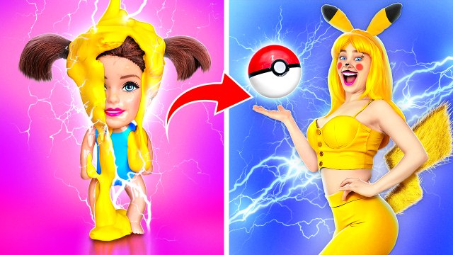 Pokemon in Real Life! *Pikachu Makes Fidgets and DIY Doll Crafts*