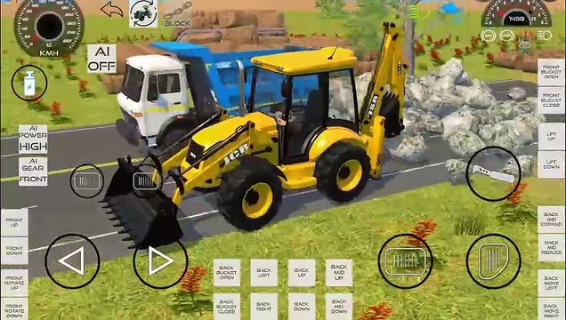 Drive JCB And Unloading stone From Dumper Truck - Excavator Driving Game - Android Gameplay